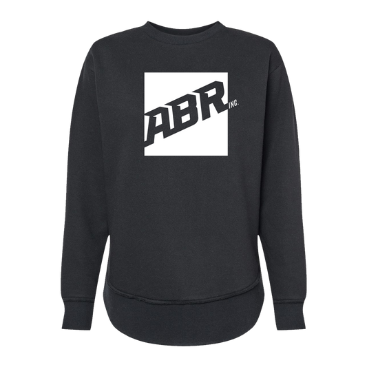 Ladies ABR Square Logo Relaxed Crewneck - Black